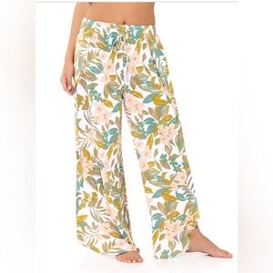 NWT WNS Fresh Water Tropical Swim Slide Slit Pants Sz Large